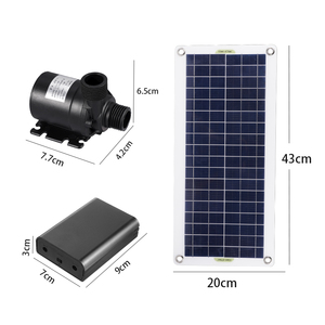 单晶太阳能板50W带800hl水泵加电池盒双DC线连接抽水免布线太阳能